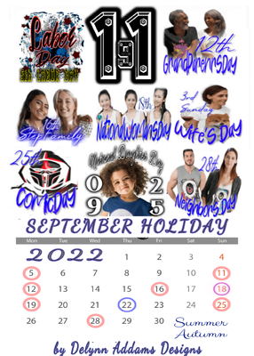 September Holiday Lineup Calendar 